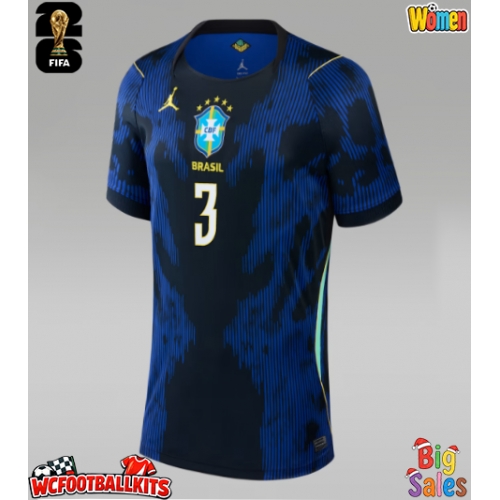 Brazil Gabriel Magalhaes #3 Replica Away Stadium Shirt for Women World Cup 2026 Short Sleeve